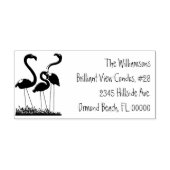 Herbruikbaar retouradres met gazonflamingo's rubberstempel (Afrduk)