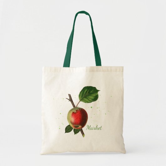 Herbruikbare Apple Market Canvas tas (Voorkant)