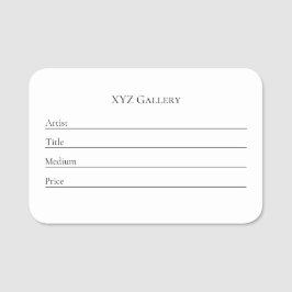 Herbruikbare Art Gallery Exhibition Label Sjabloon Naamplaatje