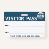 Herbruikbare bezoekerspas / Hall pass met Logo Badge (Voorkant)