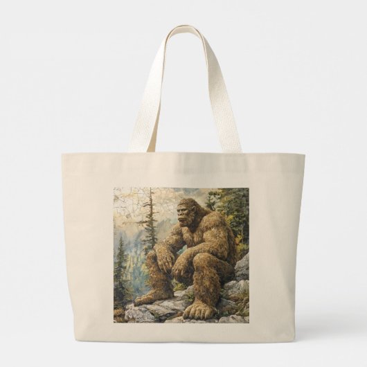 Herbruikbare Bigfoot Grote Tote Bag (Achterkant)