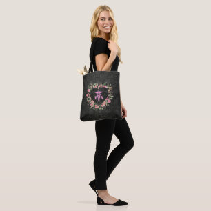 Herbruikbare bloemenhart boodschappentas voor verp tote bag
