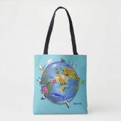 Herbruikbare boodschappentas - turkooizen - planee tote bag (Voorkant)