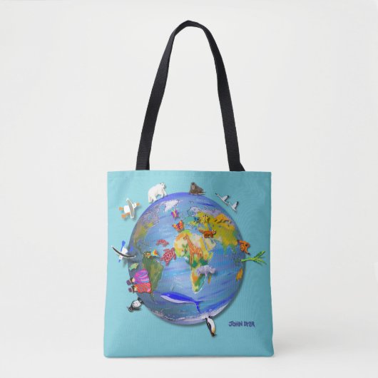 Herbruikbare boodschappentas - turkooizen - planee tote bag (Voorkant)