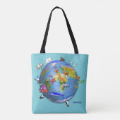 Herbruikbare boodschappentas - turkooizen - planee tote bag (Achterkant)