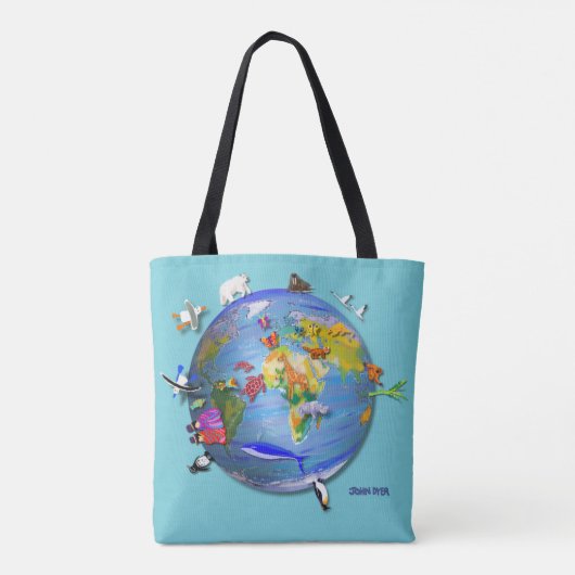 Herbruikbare boodschappentas - turkooizen - planee tote bag (Achterkant)
