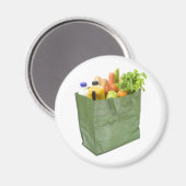 Herbruikbare boodschappentas vol boodschappen magneet (Voorkant / Achterkant)