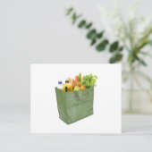 Herbruikbare boodschappentas vol kruiderijen briefkaart (Staand voorkant)