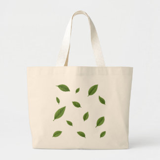 Herbruikbare canvas tas met groen bladpatroon, eco