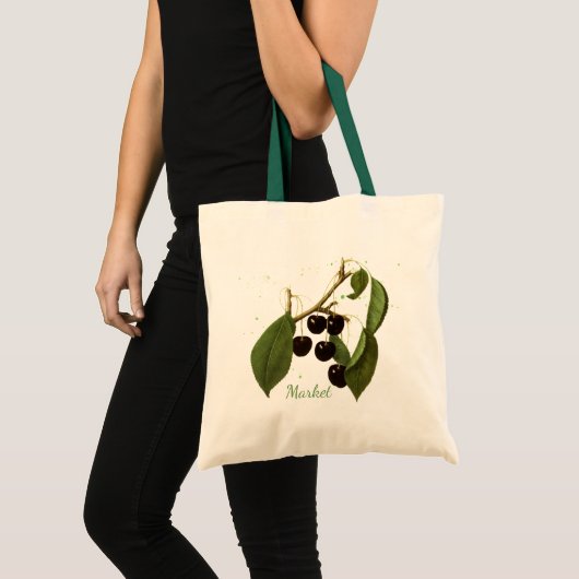 Herbruikbare Canvas tas van de Botanische Cherries (Voorkant (product))