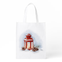 Herbruikbare Grocery Bag rode lantaarn met een glo