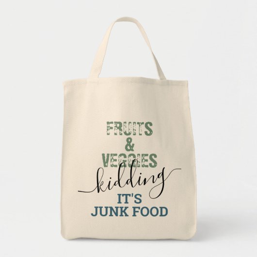 Herbruikbare Grocery Healthy Veggies, gewoon dood Tote Bag (Voorkant)