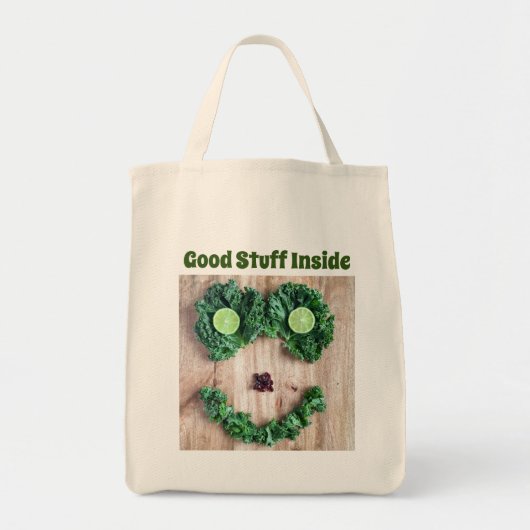 Herbruikbare Lachende Plantaardige Grappige Canvas Tote Bag (Voorkant)