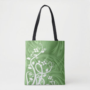 Herbruikbare milieuvriendelijke bloemen krullen ov tote bag