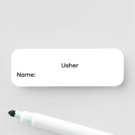 Herbruikbare naamkaart van Usher met whiteboard ma Naamplaatje
