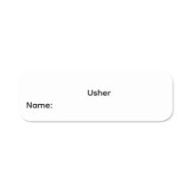 Herbruikbare naamkaart van Usher met whiteboard ma