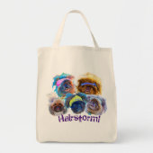 Herbruikbare Pekingese Canvas tas met hairstorm! (Voorkant)