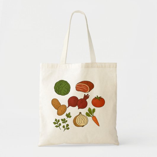 Herbruikbare shopper canvas tas met kleurrijke gro (Voorkant)