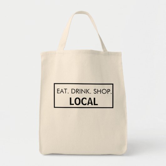 Herbruikbare winkels eten uit. Drink. Winkelen. Lo Tote Bag (Voorkant)