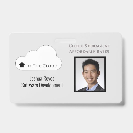 Herbruikbare Zwart en Grijs Foto Horizontaal Magne Badge (Voorzijde)