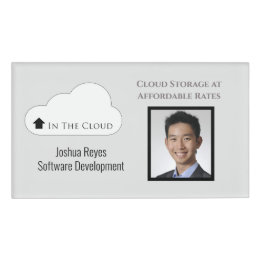 Herbruikbare Zwart en Grijs Foto Horizontaal Magne Naambadge