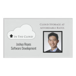 Herbruikbare Zwart en Grijs Foto Horizontaal Magne Naambadge