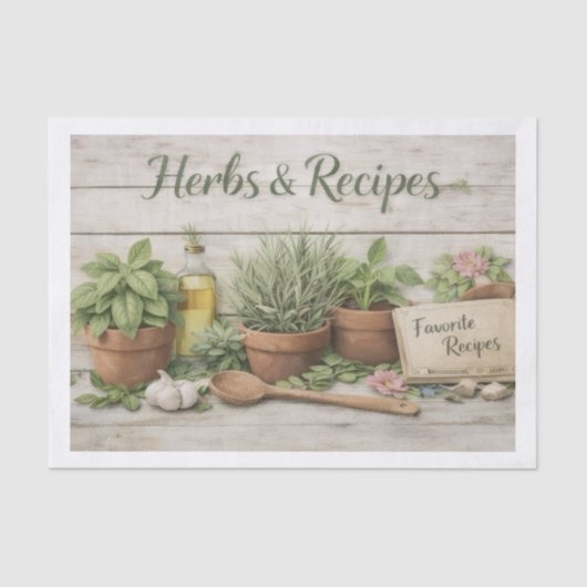 Herbs and Recipes Decoupage Paper Tissuepapier (Voorkant)