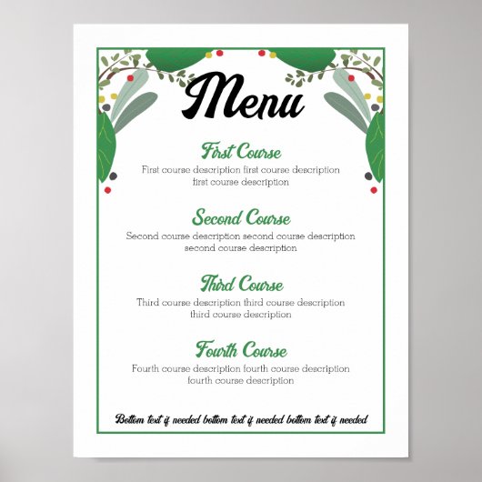 Herbs basilicum keukenetentje cateringmenu poster (Voorkant)