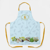 Herbs Dragonflies Monogram Initiaal Schort (Voorkant)