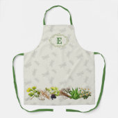 Herbs Dragonflies Monogram Initiaal Schort (Voorkant)