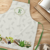 Herbs Dragonflies Monogram Initiaal Schort