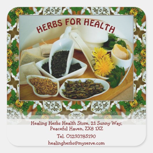 Herbs Health Store Vierkante Sticker (Voorkant)