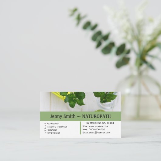 Herbs & Oil Naturopath Appointment Visitekaartje Afsprakenkaartje (Staand voorkant)