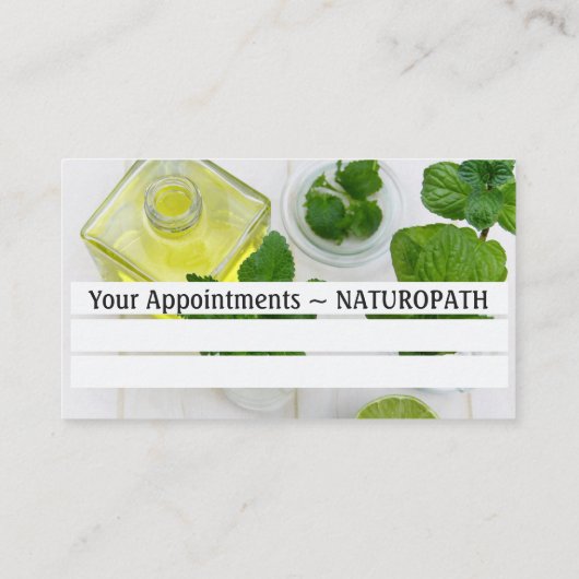 Herbs & Oil Naturopath Appointment Visitekaartje Afsprakenkaartje (Achterkant)