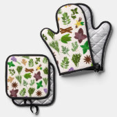 Herbs ovenwant & pannenlap set (Voorkant / Achterkant)