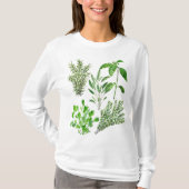 Herbs Rosemary Sage Thyme Mint Parsley Waterverf T-shirt (Voorkant)
