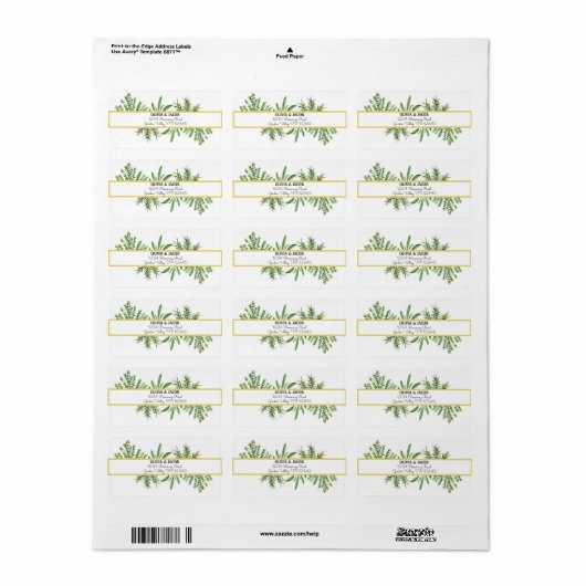 Herbs Rosemary Thyme Botanical Greenery Etiket (Full Sheet)