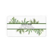 Herbs Rosemary Thyme Botanical Greenery Wedding Etiket (Voorkant)