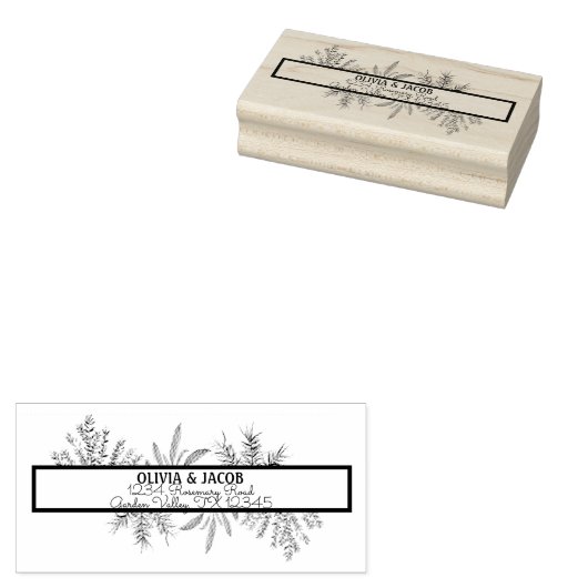 Herbs Rosemary Thyme Botanical Greenery Wedding Rubberstempel (Gestempeld)