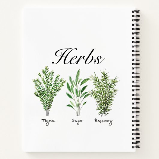 Herbs Rosemary Thyme Rustic Cookbook Notitieboek (Achterkant)