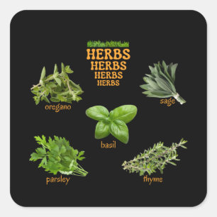 Herbs Stickers Oregano Basil Thyme