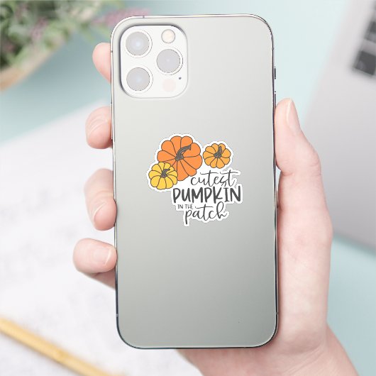 Herbst Aufkleber Cutest Pumpkin In The Patch Sticker (Telefoon)