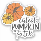 Herbst Aufkleber Cutest Pumpkin In The Patch Sticker (Voorkant)
