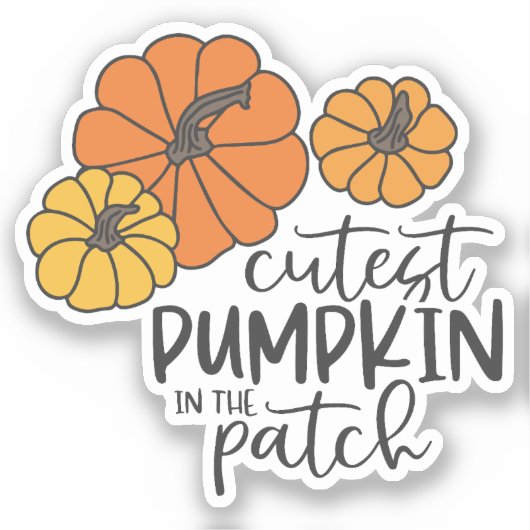 Herbst Aufkleber Cutest Pumpkin In The Patch Sticker (Voorkant)