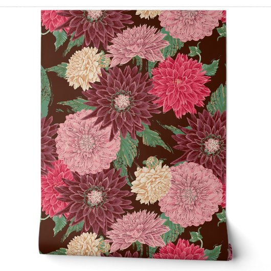 Herbst Blumen Dahlien Behang (Afrollen)