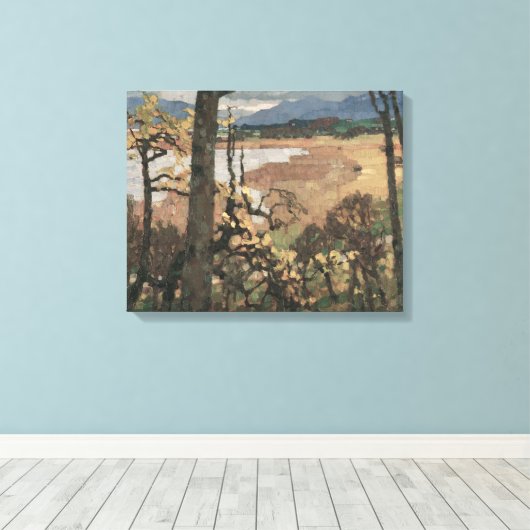 Herbst en Chiemsee | Leo Putz Landschapskunst Canvas Afdruk (Insitu (Houten vloer))