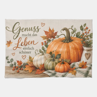 Herbst Geschirrtuch Genuss macht das Leben schöner Theedoek
