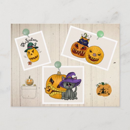 Herbstbild Hallween Briefkaart (Voorkant)