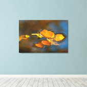 Herbstblätter im See Canvas Afdruk (Insitu (Houten vloer))