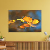 Herbstblätter im See Canvas Afdruk (Insitu (Woonkamer))